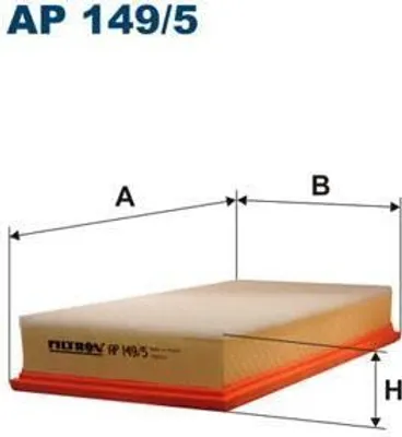 Produktbild von FILTRON Luftfilter Filtereinsatz AP 149/5, 365x185x57 mm