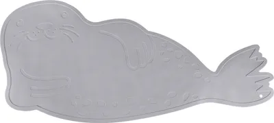 Produktbild von Ovale graue Antirutschmatte mit Saugnäpfen für Badewanne oder Dusche