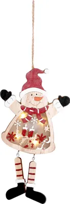 Produktbild von Dekoration MagicHome Weihnachten, Schneemann, LED, hängend, MDF, 12,5x2x23,5 cm