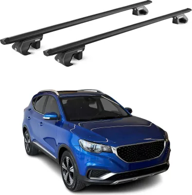 Image de Barres de toit transversales pour MG ZS EV 2017-2025 Aluminium Noir 2 pièces ABE