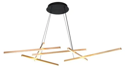Zdjęcie produktu dla Lampa wisząca LED z pilotem SEVERINE złoto-czarna-biała 40W Odcienie bieli 2400lm metal wym:120x100x66cm IP20 Rabalux