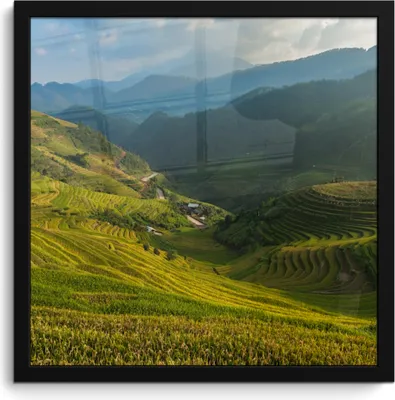 Produktbild von MuchoWow® MuchoWow® Gerahmtes Poster Indonesien - Reis - Wolke 40x40 cm - Poster mit zchwarzem Bilderrahmen - Mit Rahmen - Wanddekoration Schlafzimmer