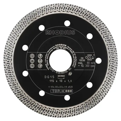 Produktbild von Rhodius 303900 DG15 Diamond cutting disc Diameter 115 mm Bore diameter 22.23 mm Tiles, Ceramic 1 pc(s)
