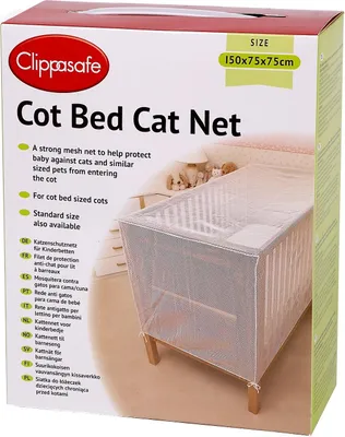 Produktbild von Clippasafe Katzennetz für Kinderbett - Größe: 150cm x 75cm x 75cm.