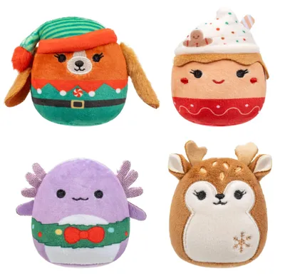 Productafbeelding van Squishmallows | Jazwares Kerstpluche sok met 4 mini-Squishmallows
