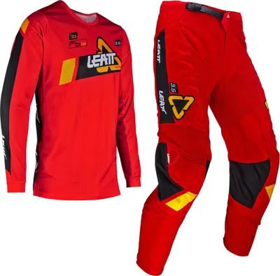 Produktbild von Leatt 3.5 Ride 2024 Jugend Motocross Jersey und Hose Set, rot/schwarz/weiß, M