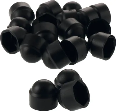 Produktbild von Kunststoffabdeckkappe Sechskant M8, Schutzkappen Muttern Schrauben, Polyethylen schwarz, 20 Stück, langlebig, für Sechskantschrauben, DIN 1587, 9mm, 15mm, 16,8mm, 13mm