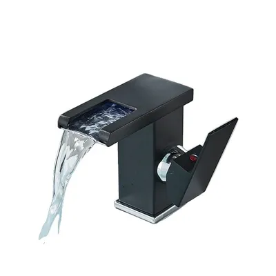 Produktbild von Waschtischarmatur, modernes Design, einfache Installation, Schwarzes Chrom S