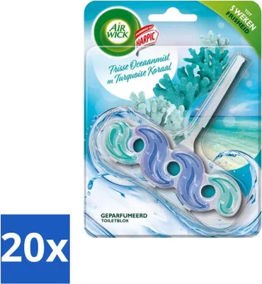 Produktbild von Air Wick – WC-Block – Frischer Meeresnebel & Türkiskoralle - Vorteilspack - 20 Stücke