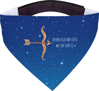 Produktbild von Mr. & Mrs. Panda Hundehalstuch Sternzeichen Schütze - Sternenhimmel Blau - Geschenk, Schützenfest, Dreieckstuch, Bandana, Halstuch Für Hunde, Geburtstag Dezember
