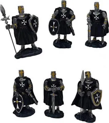 Produktbild von 6er Set Ritter schwarz-weiß