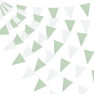Productafbeelding van Groene Vlaggenlijn voor Feestdecoratie, 42 Stuks