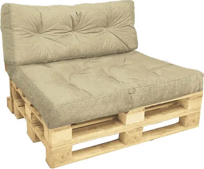 Produktbild von VOUNOT® Palettenkissen 2er Set für Indoor und Outdoor, Palettenpolster Wasserdicht Palettensofa, Beige