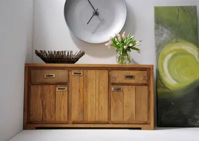 Produktbild von MASSIVMOEBEL24 Sideboard Sheesham 148x47x75 braun geölt NATURE BROWN #857