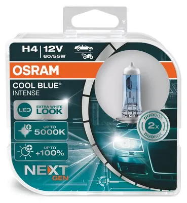 Produktbild von 2 Stück OSRAM COOL BLUE INTENSE NEXT GENERATION Birnen Lampe Scheinwerfer H4