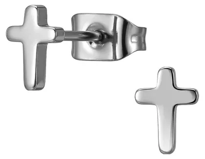 Produktbild von Titan Ohrringe Ohrstecker mit Kreuz