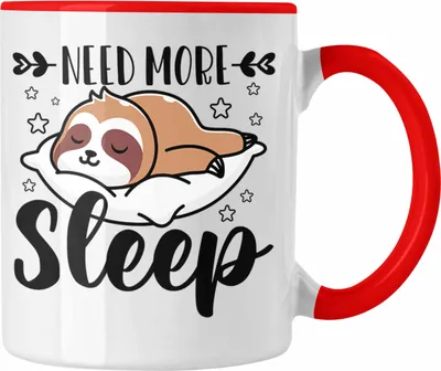Produktbild von Trendation - Nap MIttagsschlaf Tasse Geschenk I Need More Sleep Lustige Geschenkidee Tochter Mädchen Freundin (Rot)