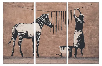Immagine prodotto di LUMASOUL Quadri su tela con motivi naturali, Quadri da Parete per Soggiorno e Camera da Letto, Quadri 90x60 cm Banksy