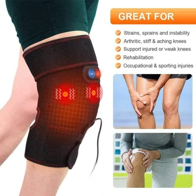 Produktbild von 2-in-1-Knieorthese zur Schmerzlinderung bei Arthritis, beheizte Kniebandage bei Arthritis, Knie-Heizkissen für Wärmebehandlung oder Kälteanwendungen, elektrisch beheizte Kniebandage zur Schmerzlinderung und Massage