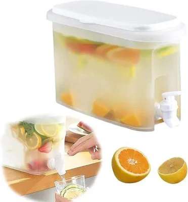 Produktbild von Famanu Getränkespender 1 Liter - aus Kunststoff, ideal für Eistee und Limonade
