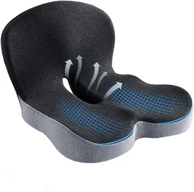 Produktbild von Ergonomisches Sitzkissen mit Rückenlehne - Orthopädisches Kissen für Büro und Auto