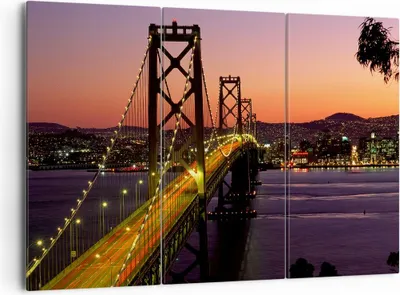 Produktbild von Bild auf Leinwand - Leinwandbild - Brücke Fluss Landschaft - 165x110cm - Wand Bild - Wanddeko - Leinwanddruck - Bilder - Kunstdruck - Wanddekoration - Leinwand bilder - Wandkunst - CE165x110-0120