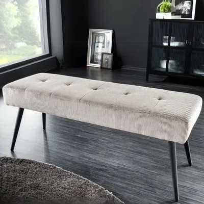 Produktbild von Moderne Sitzbank BELLE 100cm hell-grau Cord