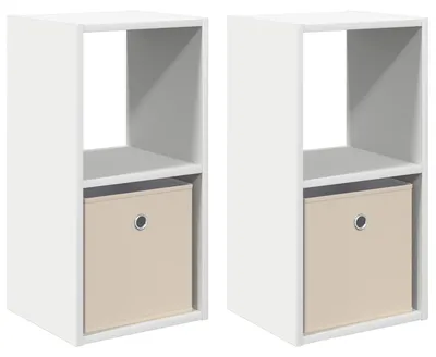 Zdjęcie produktu dla Stolik nocny z szufladą 2 pcs Biały 30,5 x 27 x 59,5 cm