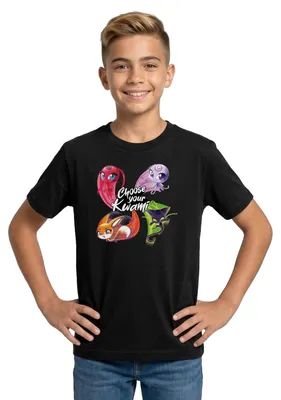 Produktbild von Spreadshirt Miraculous Choose Your Kwami Teenager T-Shirt, 152/164 (12-14 Jahre), Schwarz