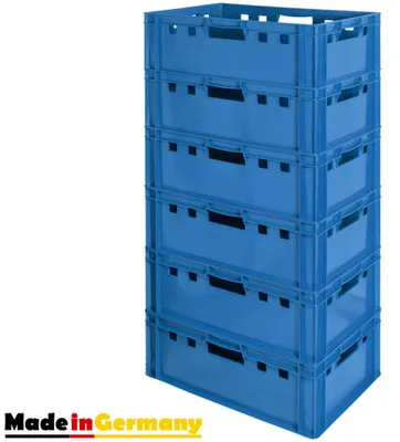 Produktbild von Fleischkiste E2 Fleischkiste Blau Fleischerkiste Fleischkisten Kiste Fleischkiste Eurobox Lebensmittelecht 60 x 40 Metzgerkiste Auswahl Kingpower, Anzahl:6