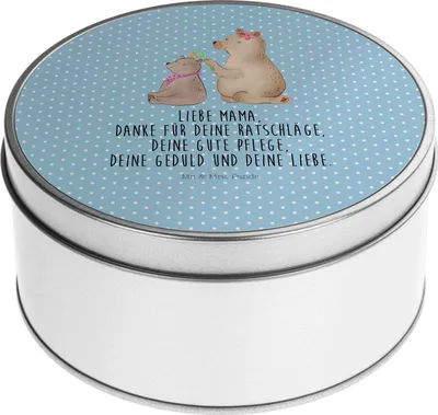 Produktbild von Mr. & Mrs. Panda Erinnerungsbox Bär Kind - Blau Pastell - Geschenk, Vorratsdosen, Familie, Mutter, zuckerdose, Muttertag, Vorbild, keksdosen, Dose, Bruder, Mama