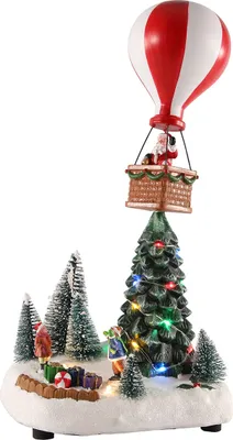 Immagine prodotto di Scena natalizia Babbo Natale in mongolfiera - circa 35,5 cm