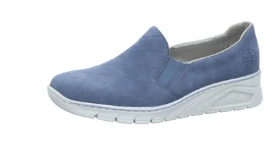 Produktbild von Rieker Damen Slipper Stretch Flechtoptik sportlich N3363, Größe:38 EU, Farbe:Blau