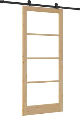 Immagine prodotto di vidaXL Porta scorrevole ORKDAL Naturale e Nero 93 x 211 cm
