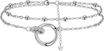 Image de Bracelet de cheville Argent 925 Femme Eté Plage Cadeau réglable 22+4cm
