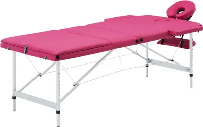 Produktbild von Massageliege Klappbar 3-Zonen mit Aluminiumgestell Rosa