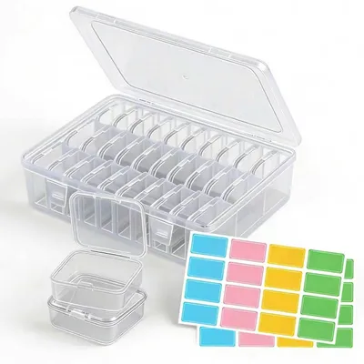 30 transparente Kunststoffboxen 5,5x5,5x2 cm mit Deckel