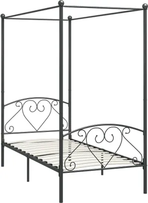 Immagine prodotto di Struttura letto a baldacchino in metallo grigio 100 x 200 cm
