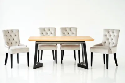 Image de Table + 6x chaises Chesterfield groupe de chaises Garniture Polster Lehn en bois Salle à manger