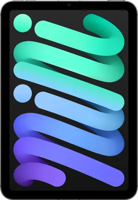 A tablet with a colorful, abstract wallpaper.