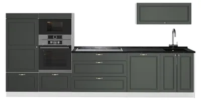 Obrázek produktu pro Kuchyňský kout Vicco Fame-Line Zelená zlatá země/Bílá 340 cm bez pracovní desky, Model 64468