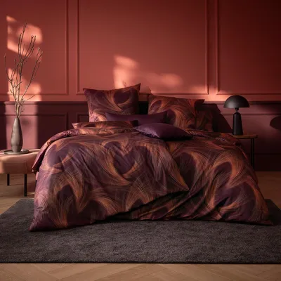 Produktbild von Estella Mako-Satin Bettwäsche Lino vino 155x220 cm + 80x80 cm + 40x80 cm