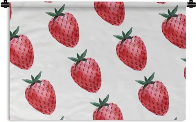 Produktbild von MuchoWow® Wandteppich Wandbehang Erdbeere - Muster - Aquarell 150x100 cm Tapisserie Dekoration Wandtuch - Waschbar - Tapisserien - Wand-Decke