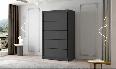 Obrázek produktu pro Dvoudveřová šatní skříň NICA - šířka 120 cm, černá