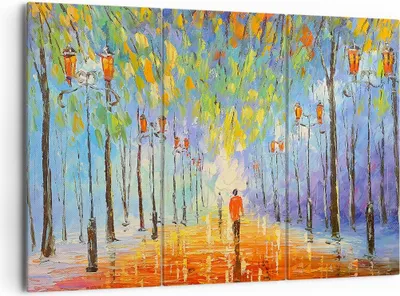 Produktbild von Bild auf Leinwand - Leinwandbild - Park Natur - 165x110cm - Wand Bild - Wanddeko - Wandbilder - Leinwanddruck - Bilder - Kunstdruck - Wanddekoration - Leinwand bilder - Wandkunst - CE165x110-3507