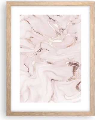 Produktbild von Gerahmtes Poster - Rahmen in heller Eiche - Rosa Marmor verschüttet - 30x40 cm - Wand Bild - Wanddeko - Wandbilder - Kunstposter - Wandposter - Bilderrahmen - Bilder - Kunstdruck - P2NPA30x40-4799