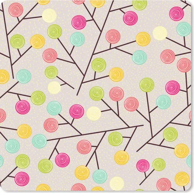 Produktbild von MuchoWow® Mauspad Mousepad Mädchen - Lutschbonbon - Baum - Muster - Mädchen - Rosa - Kinder - Kind 30x30 cm - Mousepads - Maus Mat - Pad - Mausunterlage - Gaming
