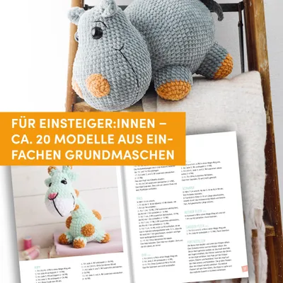 Produktbild von Superweiche Amigurumis häkeln: Lieblingstiere aus Chenillegarn. Figuren in zwei Größen