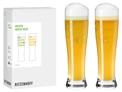 Immagine prodotto di Set da 2 bicchieri per birra di frumento Ritzenhoff, capacità 646 ml, in vetro di cristallo, prodotto in Germania