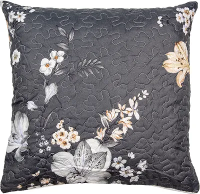 Produktbild von Clayre & Eef Kissenbezug 50x50 cm Grau Beige Polyester Blumen